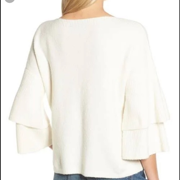 MADEWELL Tier Sleeve Pullover Sweater in Ivory - Picture 2 of 7